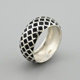 Elegant Sterling Silver Ring with Black Enamel 1631R