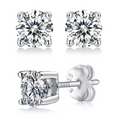 Moissanite Stud Earrings | Pure Love | Sterling Silver