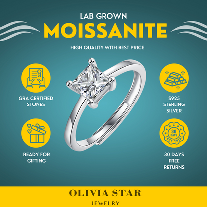 Moissanite Engagement Ring | Intellectual | Sterling Silver