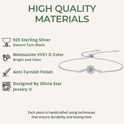 Moissanite Bracelet | Luminous Square | Sterling Silver