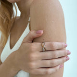 Solid 925 Sterling Silver Infinity Ring with 14K Gold Bonded – Olivia Star Jewelry – 590R