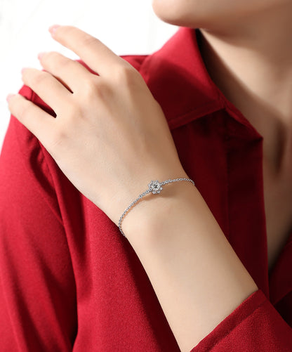Moissanite Bracelet | Romantic Snowflake | Sterling Silver