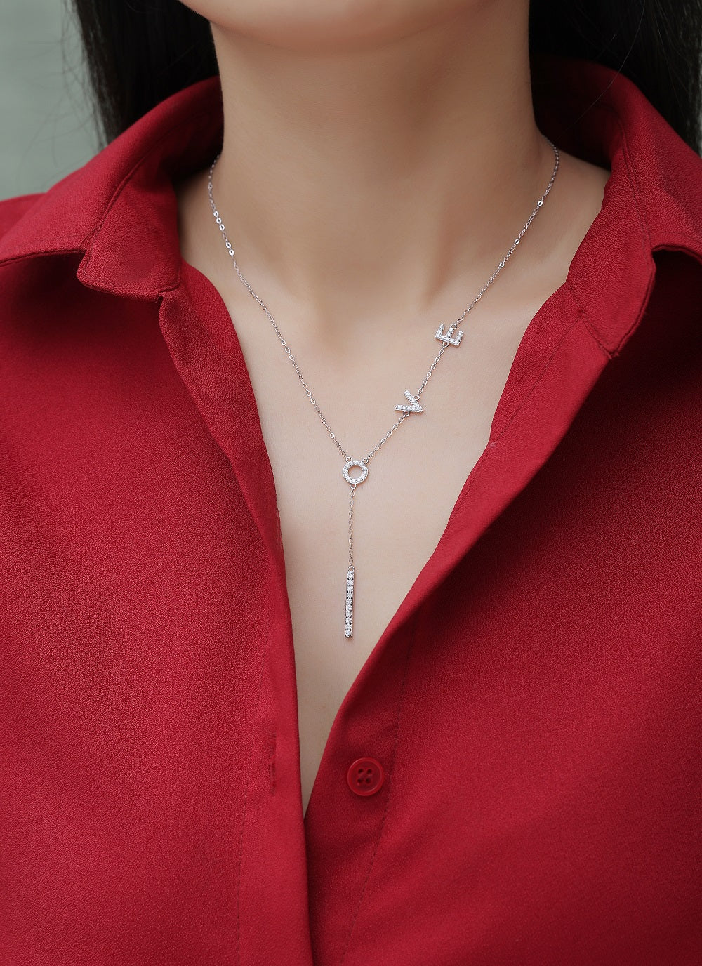 Moissanite Pendant Necklace | One Love | Sterling Silver