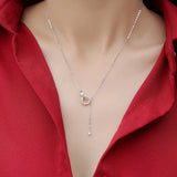 Moissanite  Pendant Necklace for Women | 925 Sterling Silver with 18K Gold Plating | Interweaving of Love Design