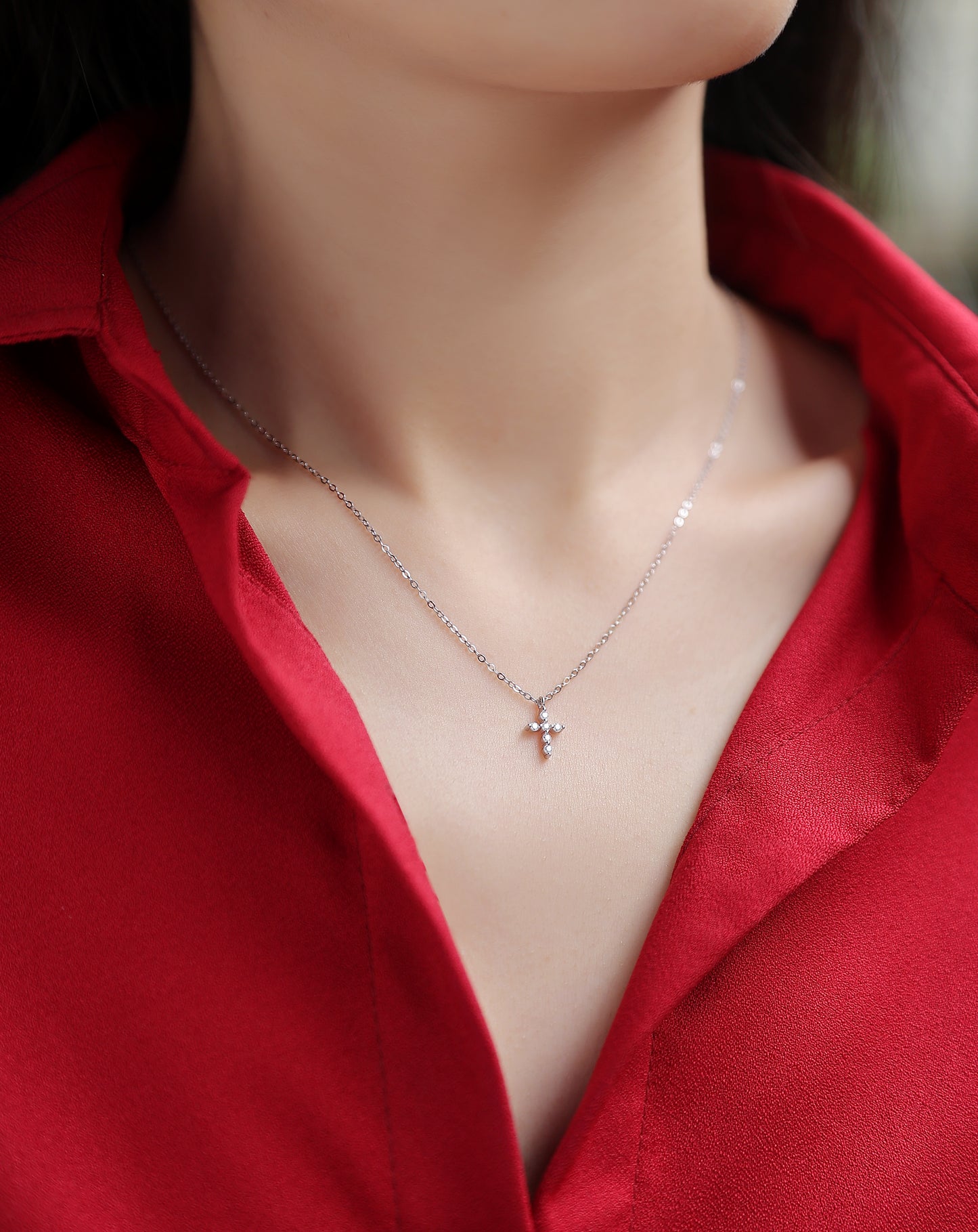 Moissanite Pendant Necklace | Veritas | Sterling Silver