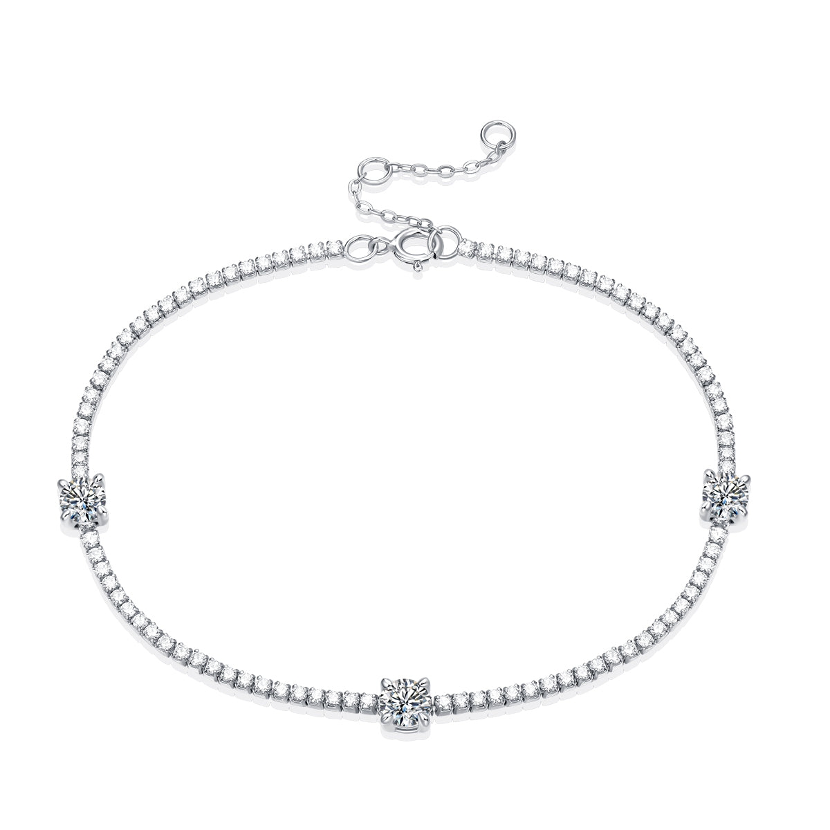 Moissanite bracelet with a distinctive Star Trek-inspired design, featuring brilliant-cut stones set in a sleek, modern metal band for a bold and elegant statement.
