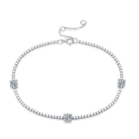 Moissanite bracelet with a distinctive Star Trek-inspired design, featuring brilliant-cut stones set in a sleek, modern metal band for a bold and elegant statement.