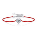 Moissanite Bracelet | Heart Cord | Sterling Silver