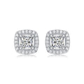 Moissanite Stud Earrings | Luminous Square | Sterling Silver