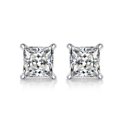 Moissanite earrings with a stellar spark design, featuring dazzling stones set in a sleek metal frame for a brilliant and sophisticated look.