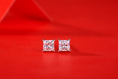 Refined Moissanite Earrings - Elegant Stellar Spark with a Polished Finish