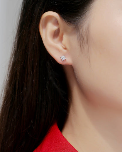Stellar Spark Moissanite Earrings - Dazzling Stones in a Sleek Metal Frame