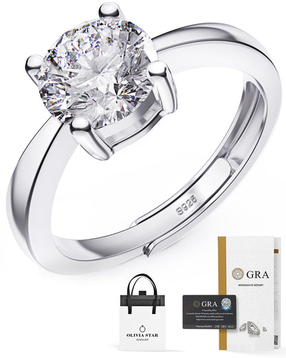 Brilliant Moissanite Shining Star Ring - Delicate and Elegant Engagement Jewelry