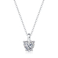 Moissanite Pendant Necklace | Heart | Sterling Silver