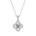 Moissanite Pendant Necklace | Clover Bloom | Sterling Silver
