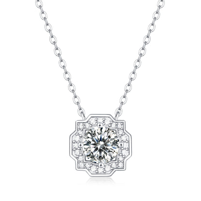 Moissanite lab-grown Diamond Necklace for women - 18K White Gold Plated S925 Sterling Silver - Stars - 1