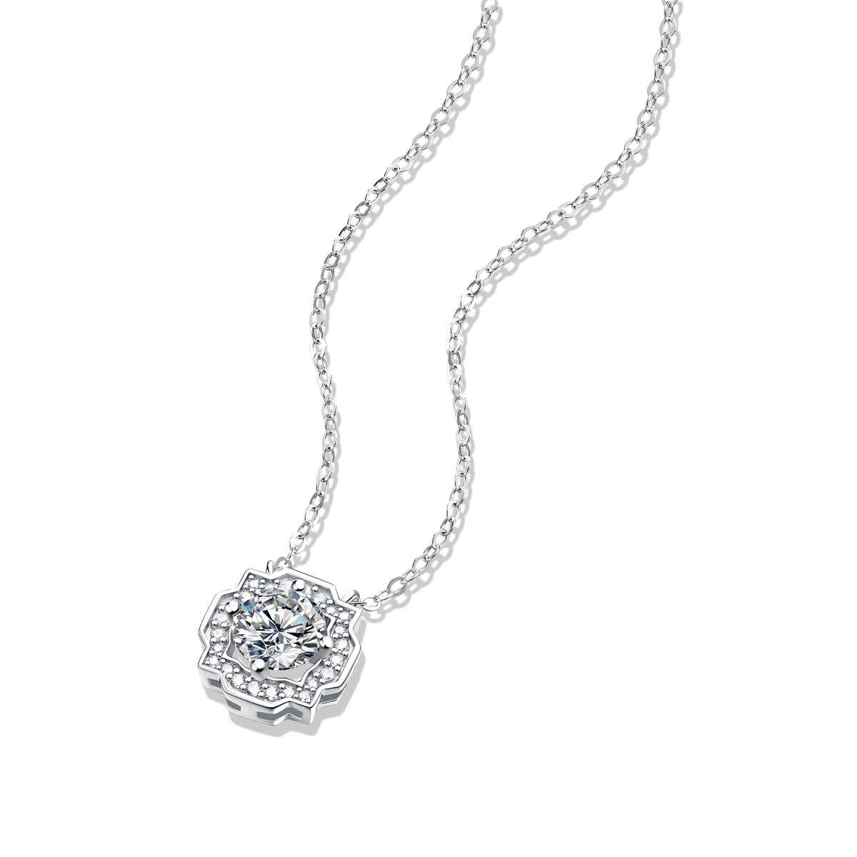 Moissanite lab-grown Diamond Necklace for women - 18K White Gold Plated S925 Sterling Silver - Stars - 3