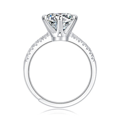 Sterling Silver Diamond Planet Moissanite Ring – Women’s Jewelry, White Gold Plated