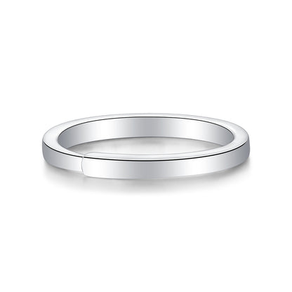 Lab-Grown Moissanite Star Trek Engagement Ring – 18K White Gold Plated, Futuristic Design