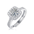 Moissanite Engagement Ring | Quadro | Sterling Silver