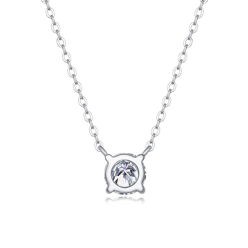 Moissanite lab-grown Diamond Necklace for women - 18K White Gold Plated S925 Sterling Silver - Number One - 7