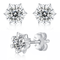 Moissanite Stud Earrings | Starburst | Sterling Silver