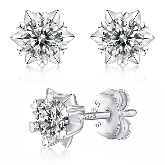 Moissanite Stud Earrings Starburst