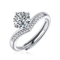 Moissanite Engagement Ring | Princess | Sterling Silver