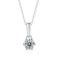 Moissanite Pendant Necklace | Six-Claws | Sterling Silver