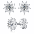 Pendientes de moissanita para mujer | Plata de ley 925 con baño de oro de 18 quilates | Diseño Desire