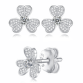 Moissanite Stud Earrings | Clover | Sterling Silver