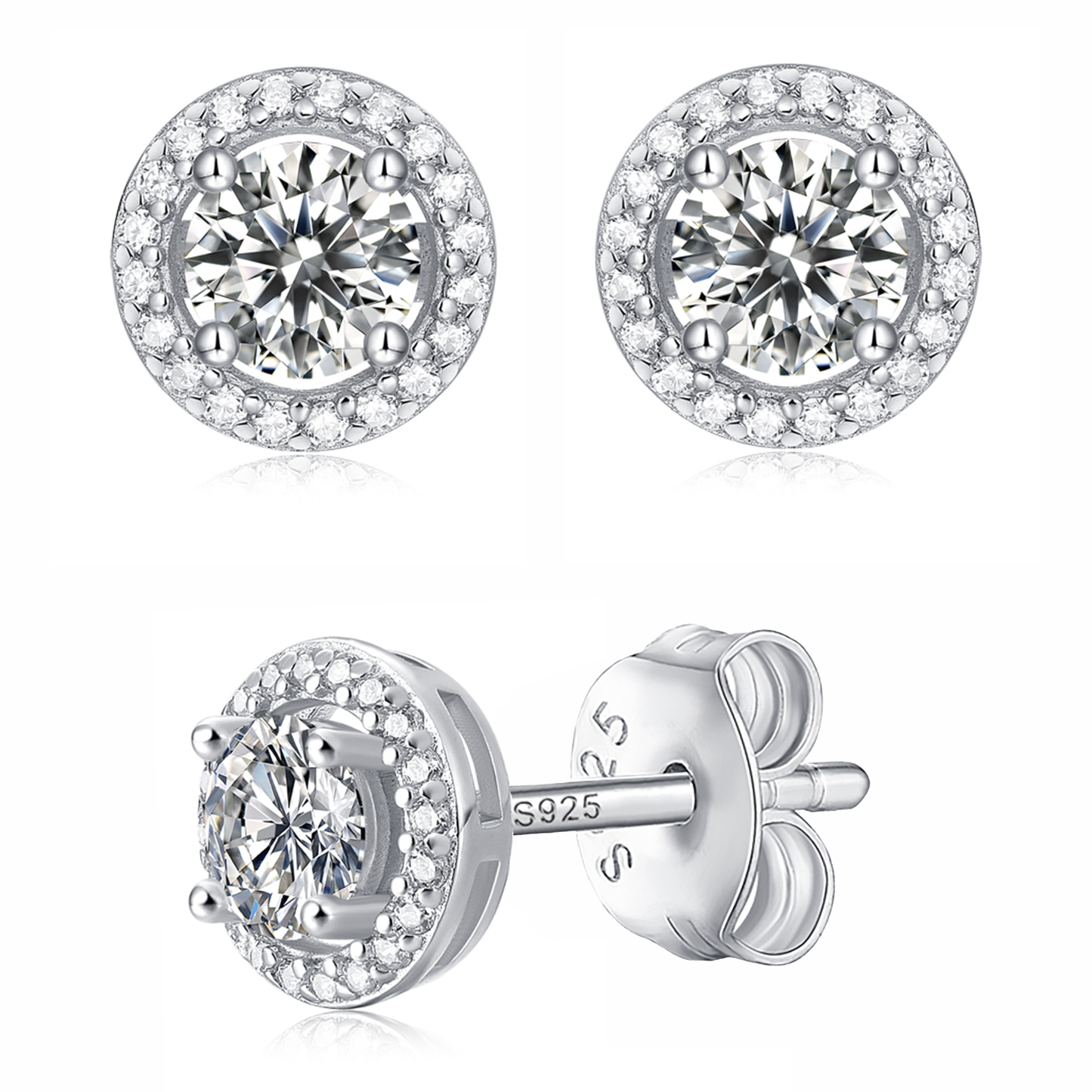 Moissanite Stud Earrings Diamond Tale