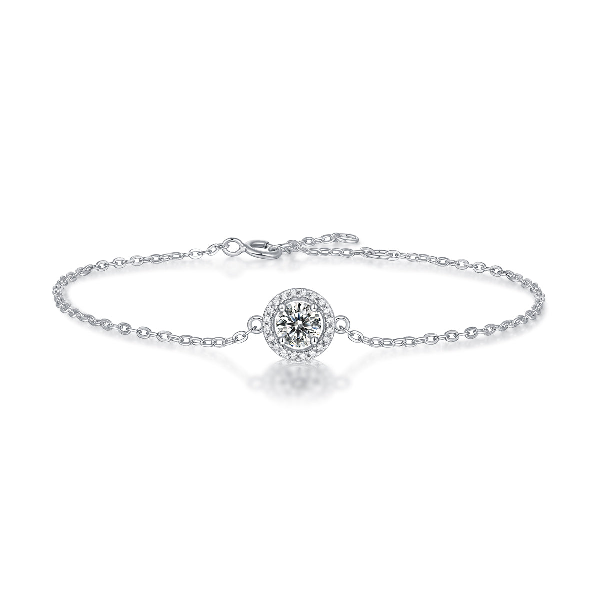 Moissanite lab-grown Diamond Bracelet for women - 18K White Gold Plated S925 Sterling Silver - Forever - 1