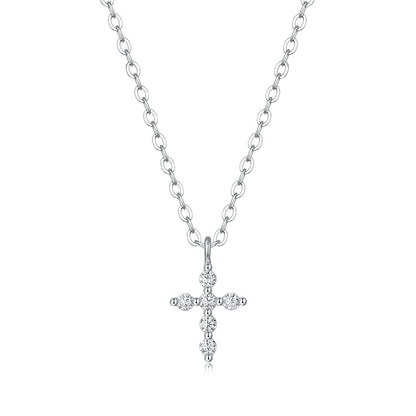 Moissanite lab-grown Diamond Necklace for women - 18K White Gold Plated S925 Sterling Silver - Veritas - 1