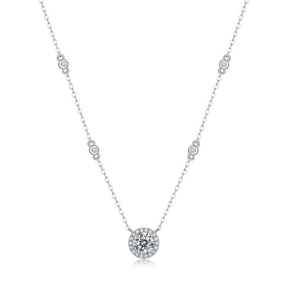 Moissanite lab-grown Diamond Necklace for women - 18K White Gold Plated S925 Sterling Silver - Starlight - 1
