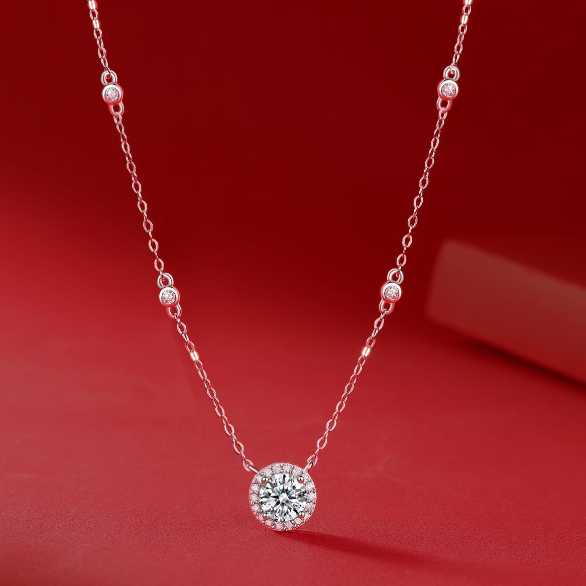 Moissanite lab-grown Diamond Necklace for women - 18K White Gold Plated S925 Sterling Silver - Starlight - 4