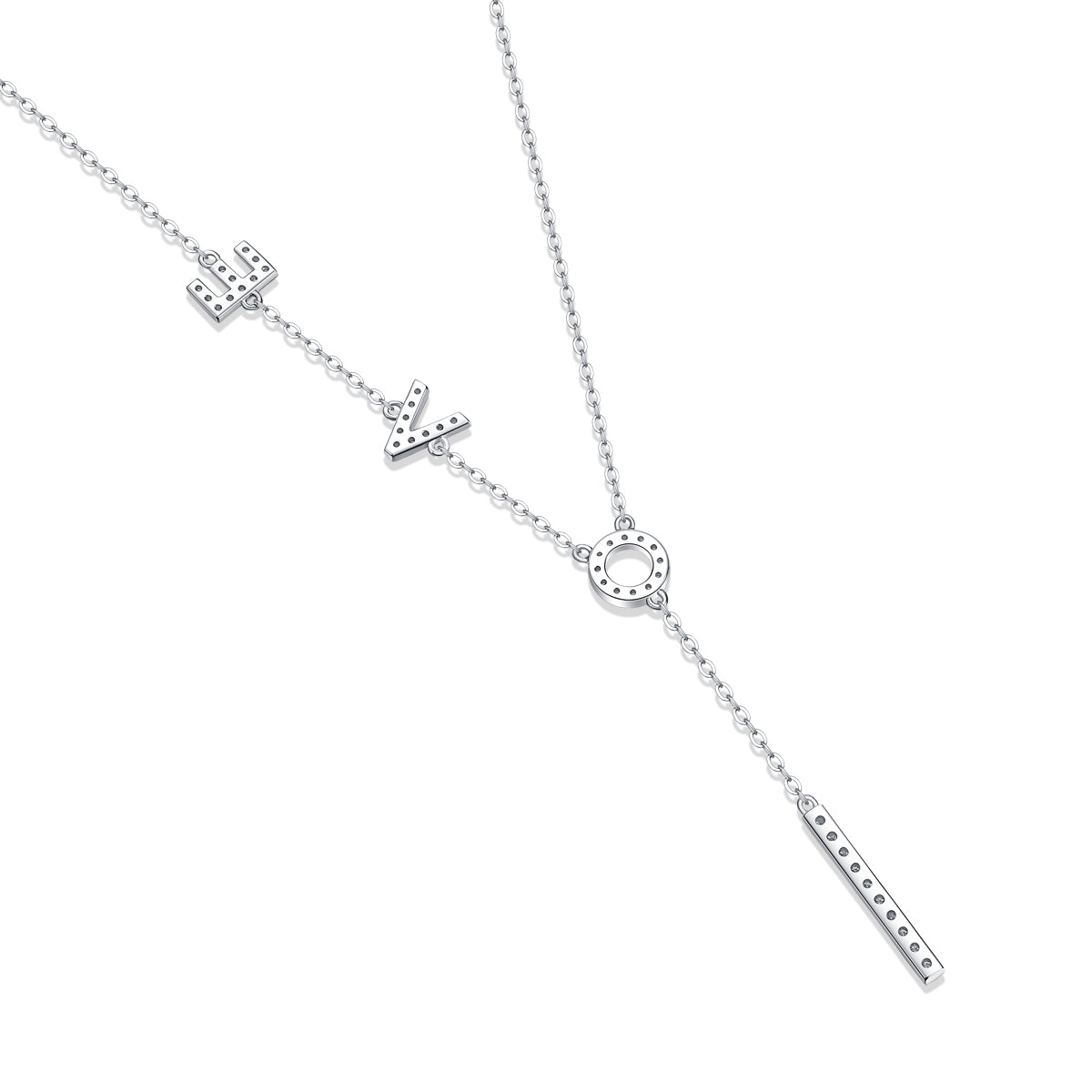 Moissanite lab-grown Diamond Necklace for women - 18K White Gold Plated S925 Sterling Silver - One Love - 6