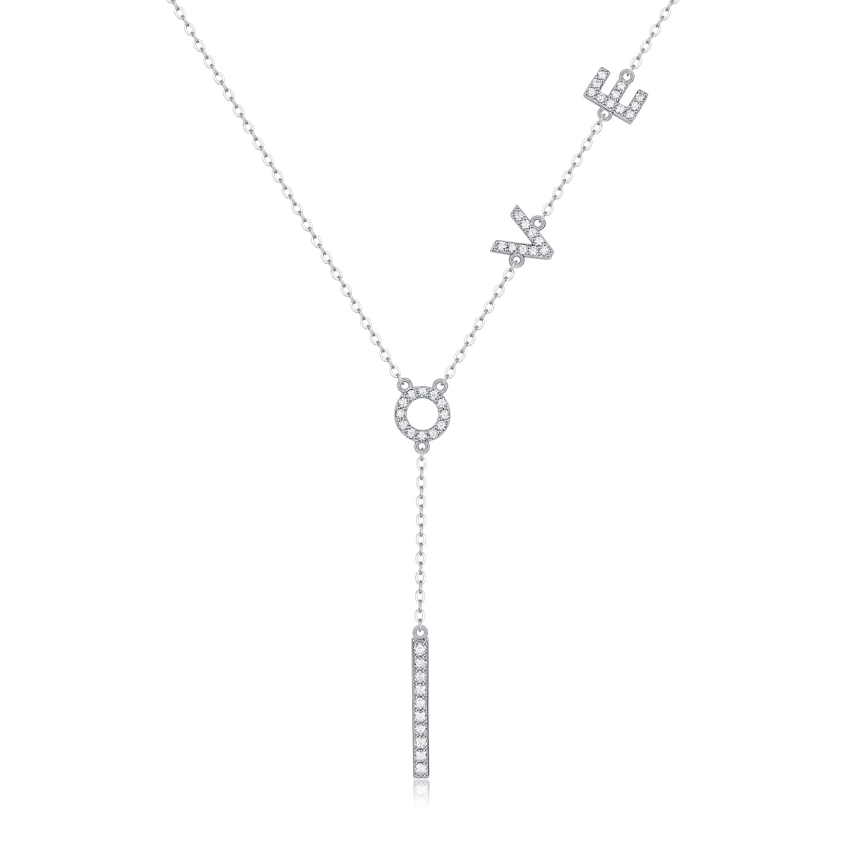 Moissanite lab-grown Diamond Necklace for women - 18K White Gold Plated S925 Sterling Silver - One Love - 1