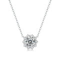 Moissanite Pendant Necklace | Romantic Snowflake | Sterling Silver