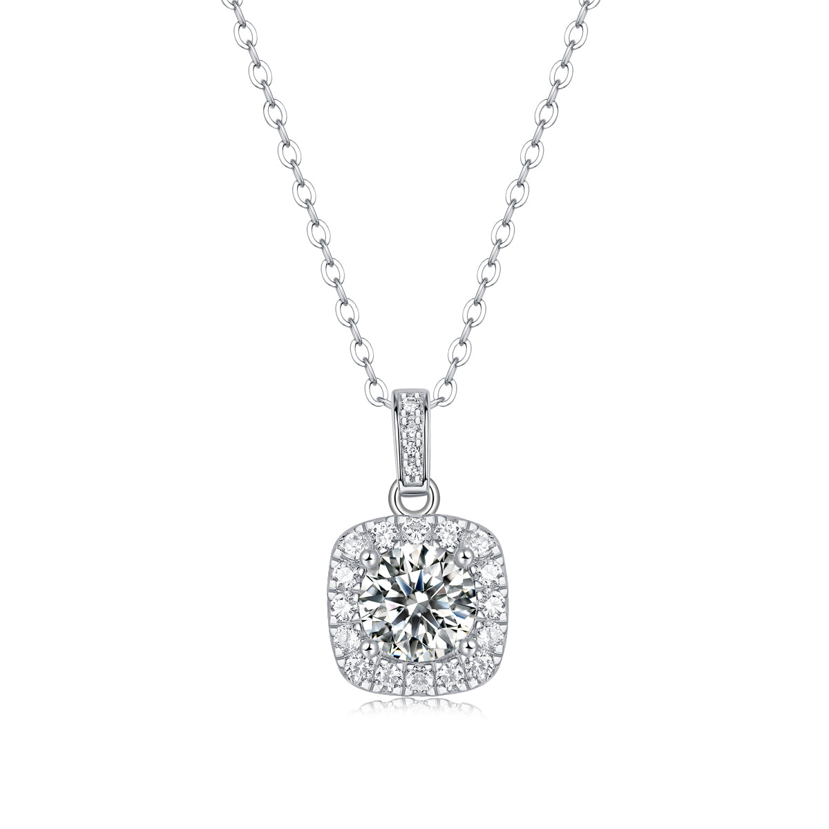 Moissanite lab-grown Diamond Necklace for women - 18K White Gold Plated S925 Sterling Silver - Universe - 6