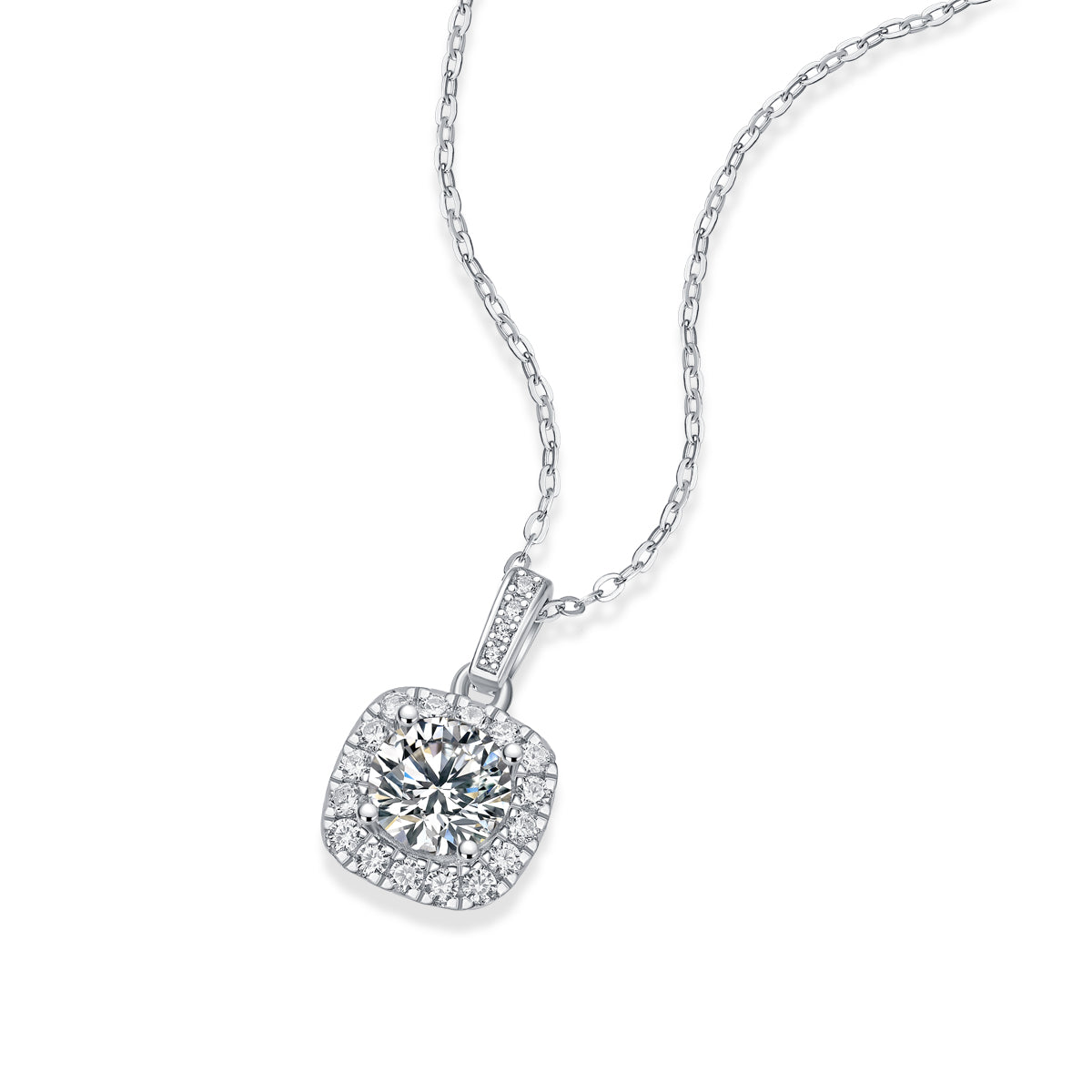 Moissanite lab-grown Diamond Necklace for women - 18K White Gold Plated S925 Sterling Silver - Universe - 7