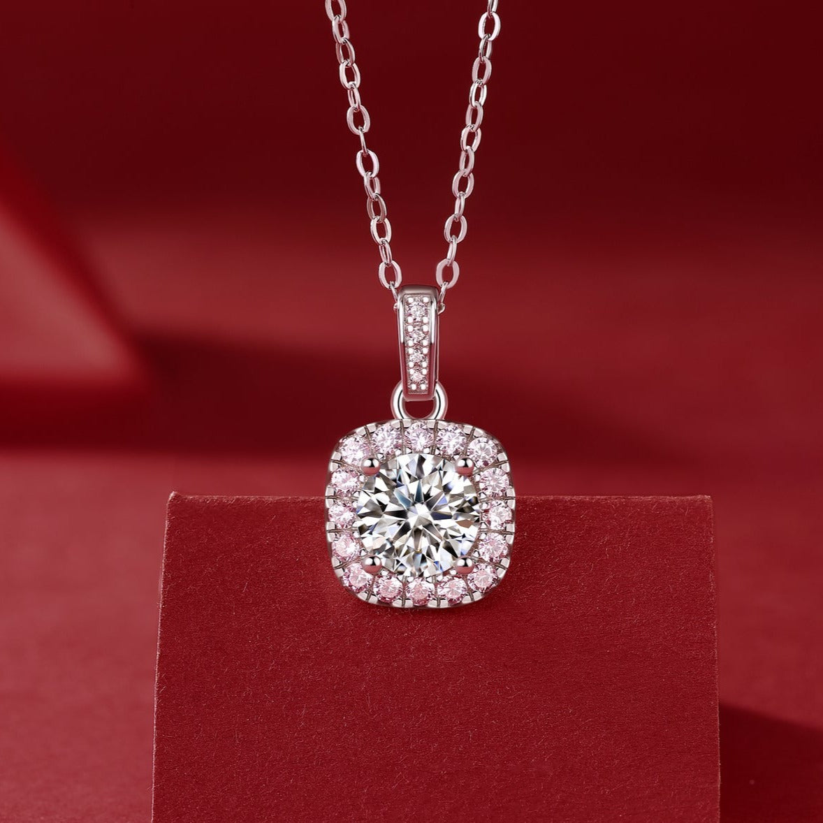 Moissanite lab-grown Diamond Necklace for women - 18K White Gold Plated S925 Sterling Silver - Universe - 5