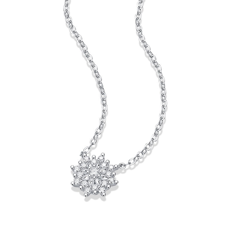 Moissanite lab-grown Diamond Necklace for women - 18K White Gold Plated S925 Sterling Silver - Elsa - 7