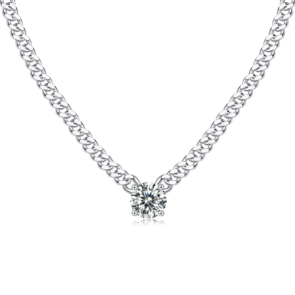 Moissanite lab-grown Diamond Necklace for women - 18K White Gold Plated S925 Sterling Silver - Dream - 1