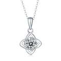 Moissanite Pendant Necklace | Lucky Clover | Sterling Silver