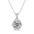 Moissanite Pendant Necklace | Flower Ball | Sterling Silver