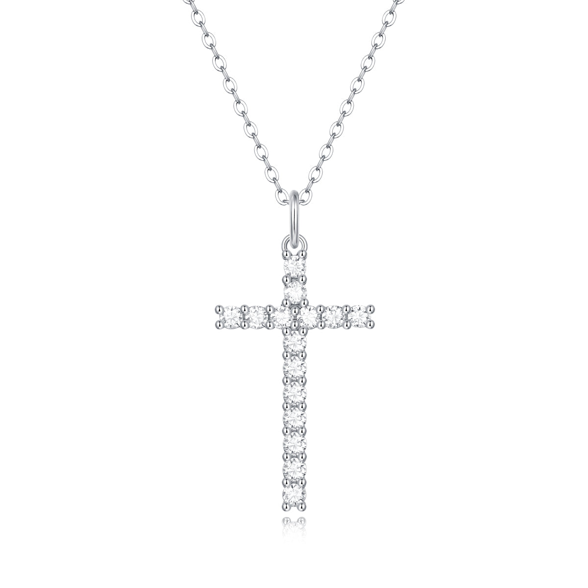 Moissanite lab-grown Diamond Necklace for women - 18K White Gold Plated S925 Sterling Silver - Belief - 1