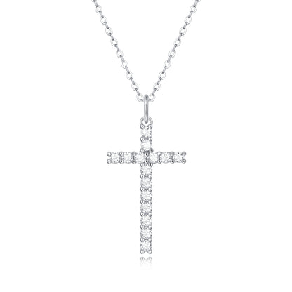 Moissanite lab-grown Diamond Necklace for women - 18K White Gold Plated S925 Sterling Silver - Belief - 1