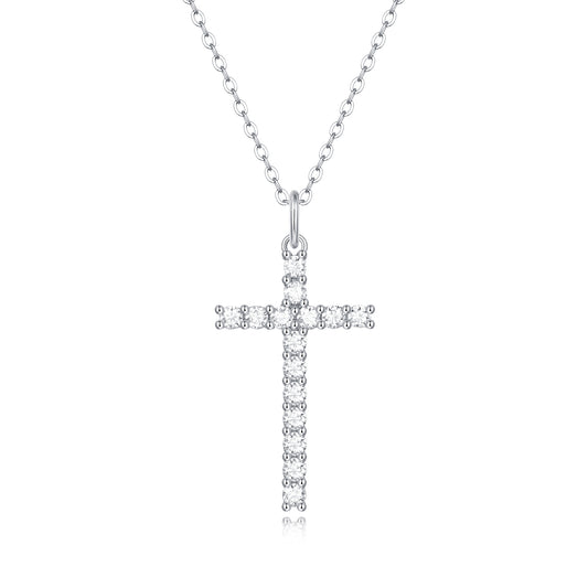 Moissanite lab-grown Diamond Necklace for women - 18K White Gold Plated S925 Sterling Silver - Belief - 1