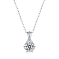 Moissanite Pendant Necklace | Star Snowflake | Sterling Silver